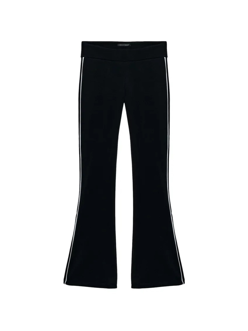 Zara Black Flared Pants with White Side Stripes